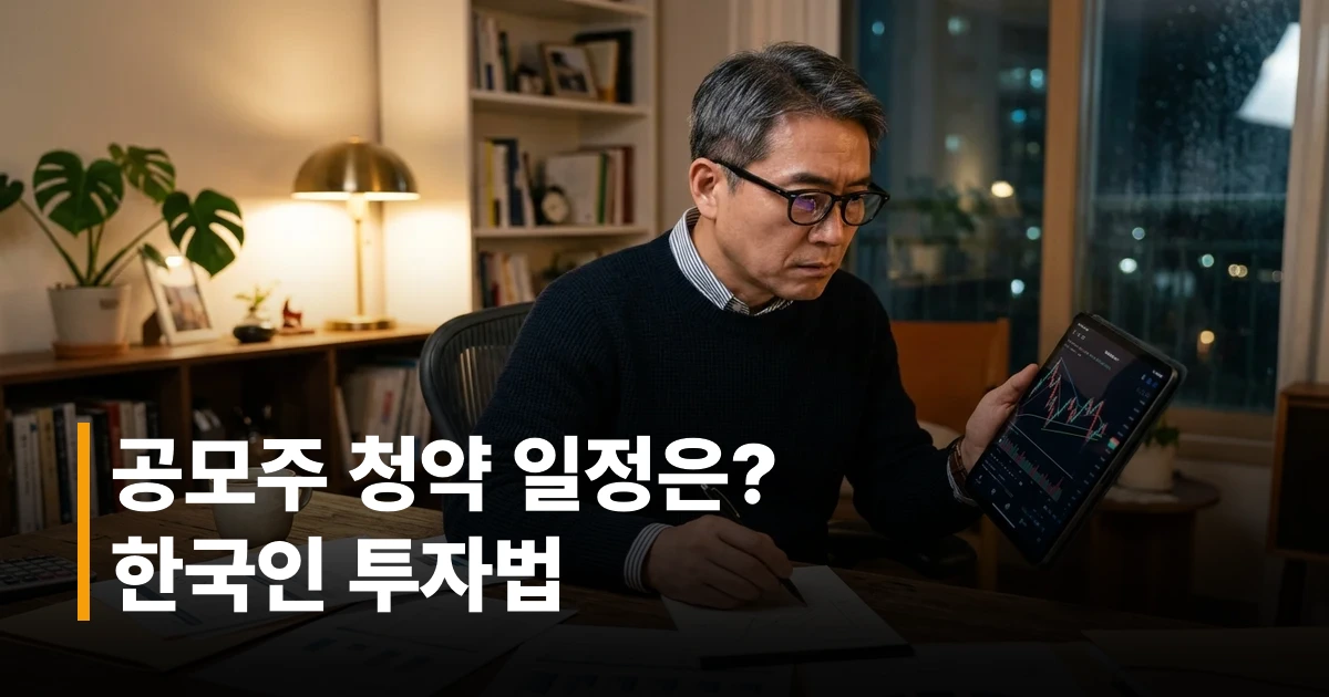 앤트로픽 IPO 공모주 청약을 준비하는 40-60대 한국인 투자자가 스마트폰으로 주식 정보를 확인하는 모습