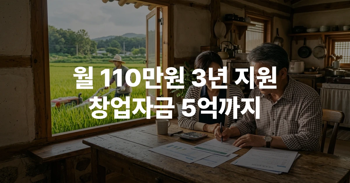 청년 창업농 영농정착지원금 신청 조건 및 월 110만원 지급 안내 이미지