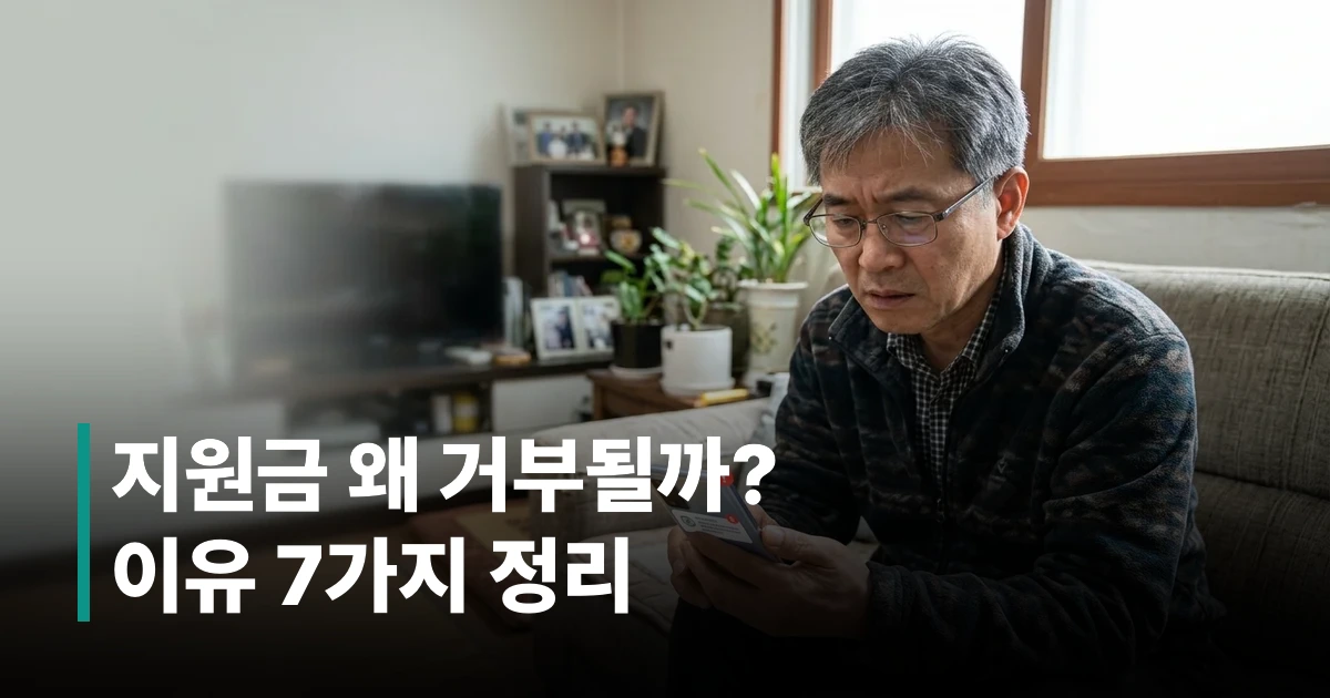 고유가 지원금 신청자격 탈락 결과를 확인하고 걱정하는 50대 남성