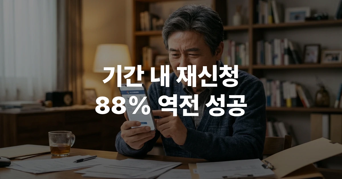 40대 남성이 스마트폰으로 고유가 지원금 이의신청을 확인하는 모습