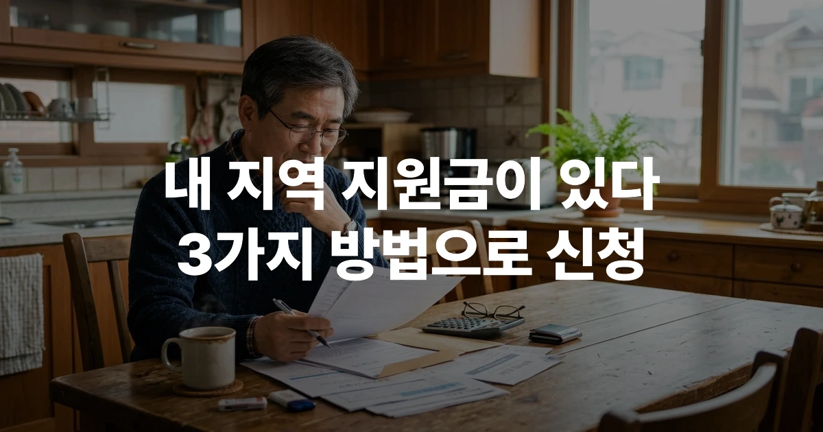 고유가 피해지원금 서류를 검토하는 중년 남성