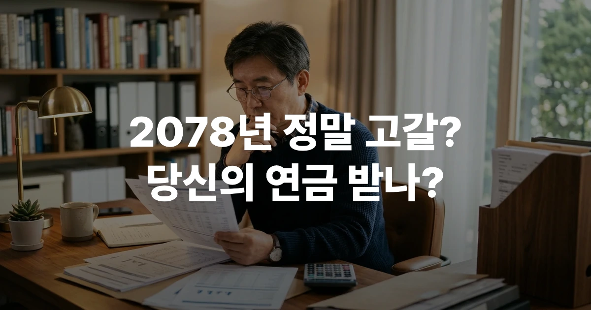 국민연금 고갈 시점 2078년을 놓고 노후 자금 계획을 점검하는 50대 남성