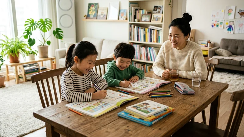다문화가족지원센터에서 교육활동비 지원 상담을 받는 가족