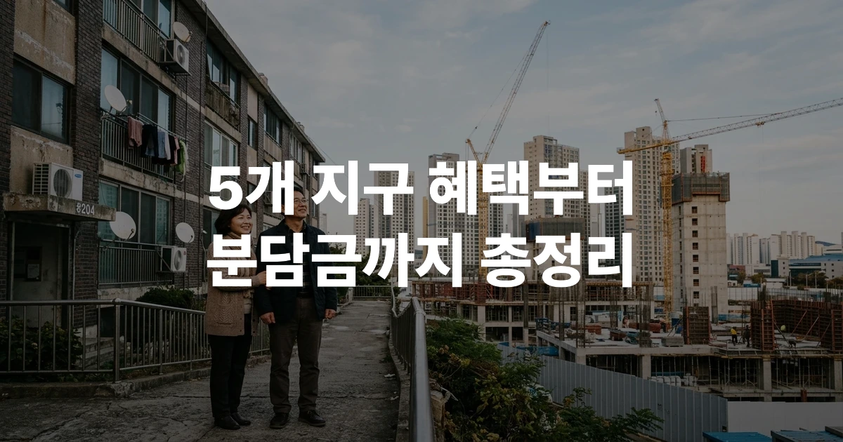 인천 노후계획도시 선도지구 5개 지역 위치도 및 재개발 규모 안내 이미지