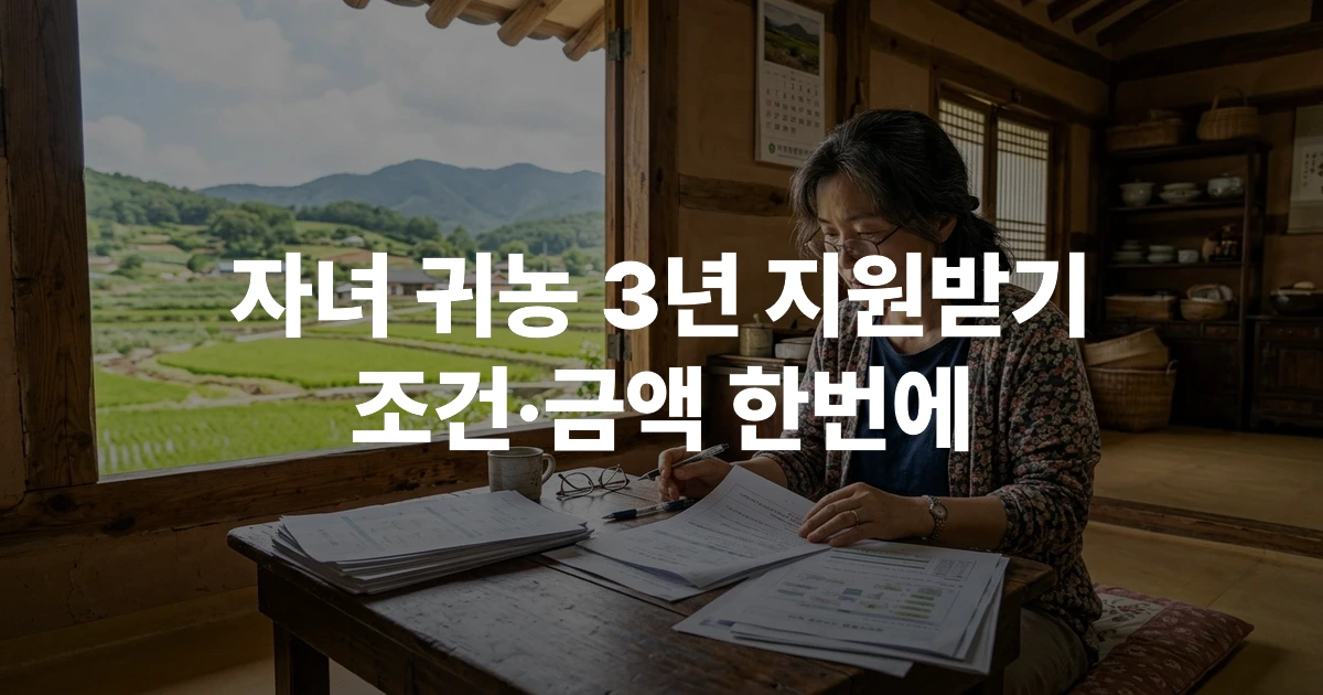청년 농업인이 농촌 밭에서 작물을 돌보는 모습