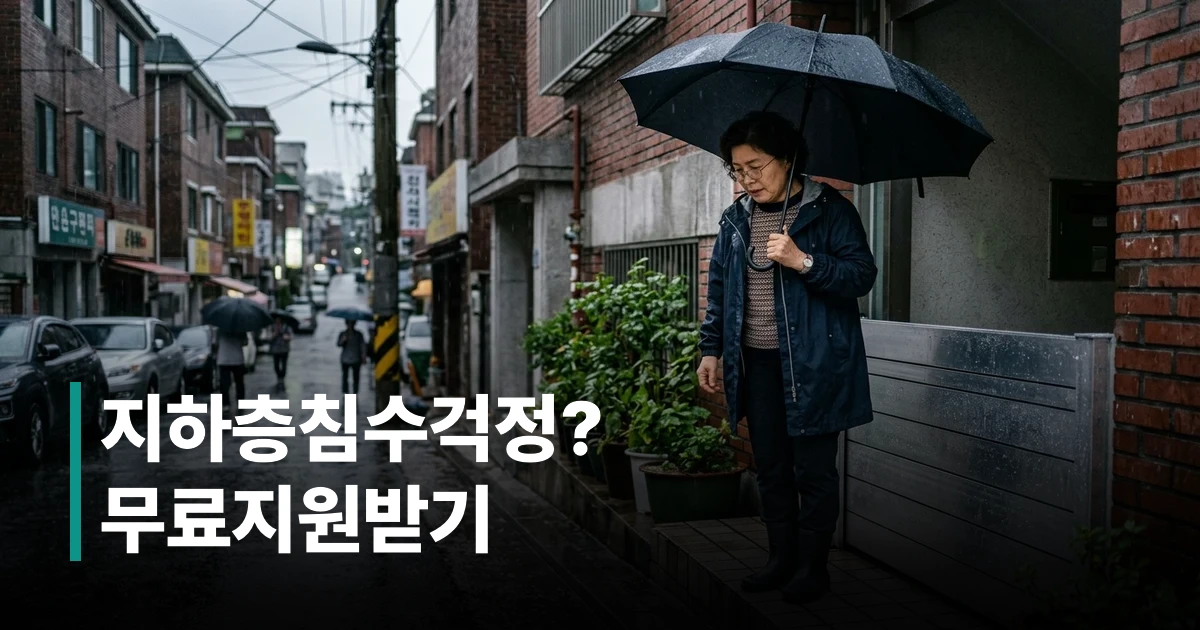 침수방지 물막이판이 설치된 주택 출입구 모습