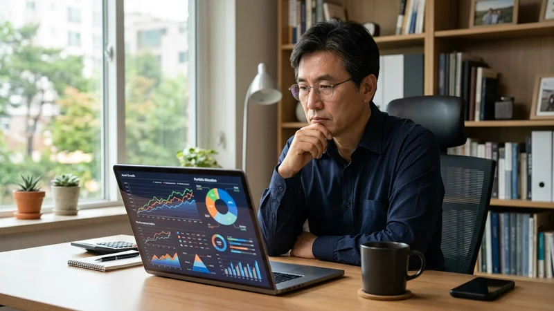 국민연금 자산배분 현황과 기금운용 흐름을 확인하는 중장년 직장인