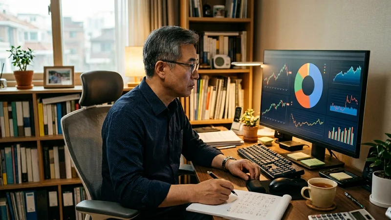 글로벌 연기금 포트폴리오를 비교 분석하는 한국 중년 부부