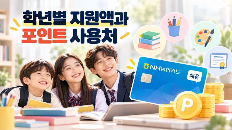 학년별 지원액과 포인트 사용처
