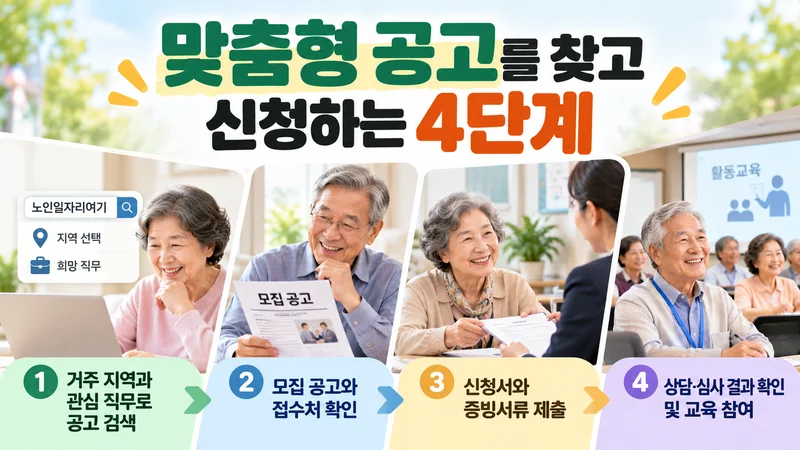 맞춤형 공고를 찾고 신청하는 4단계