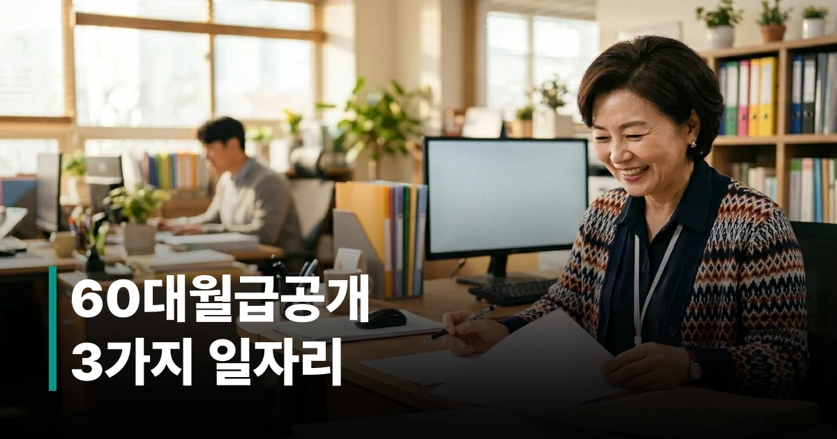 60대 시니어 어르신이 시니어클럽 상담 창구에서 일자리 신청서를 작성하는 모습