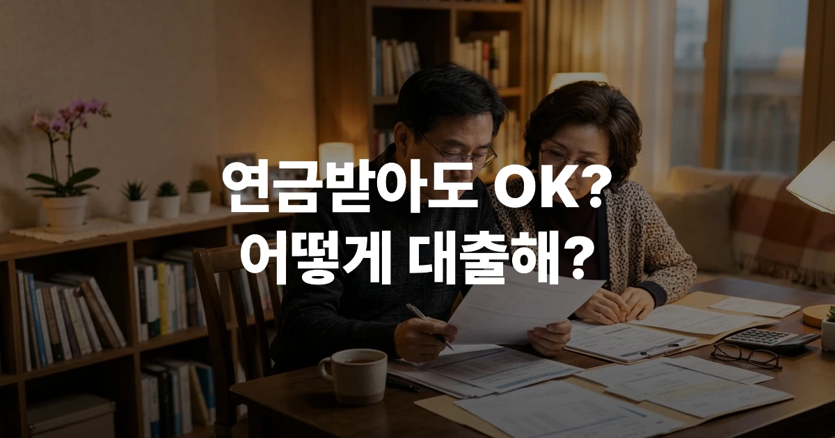 연금을 받으면서 대출 조건을 확인하는 60대 부부
