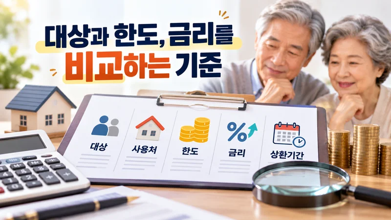 대상과 한도, 금리를 비교하는 기준