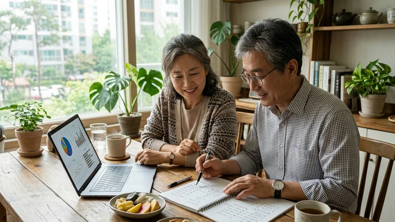 은퇴 후 필요한 최소 자금 계산표와 연금 3층 구조 도식