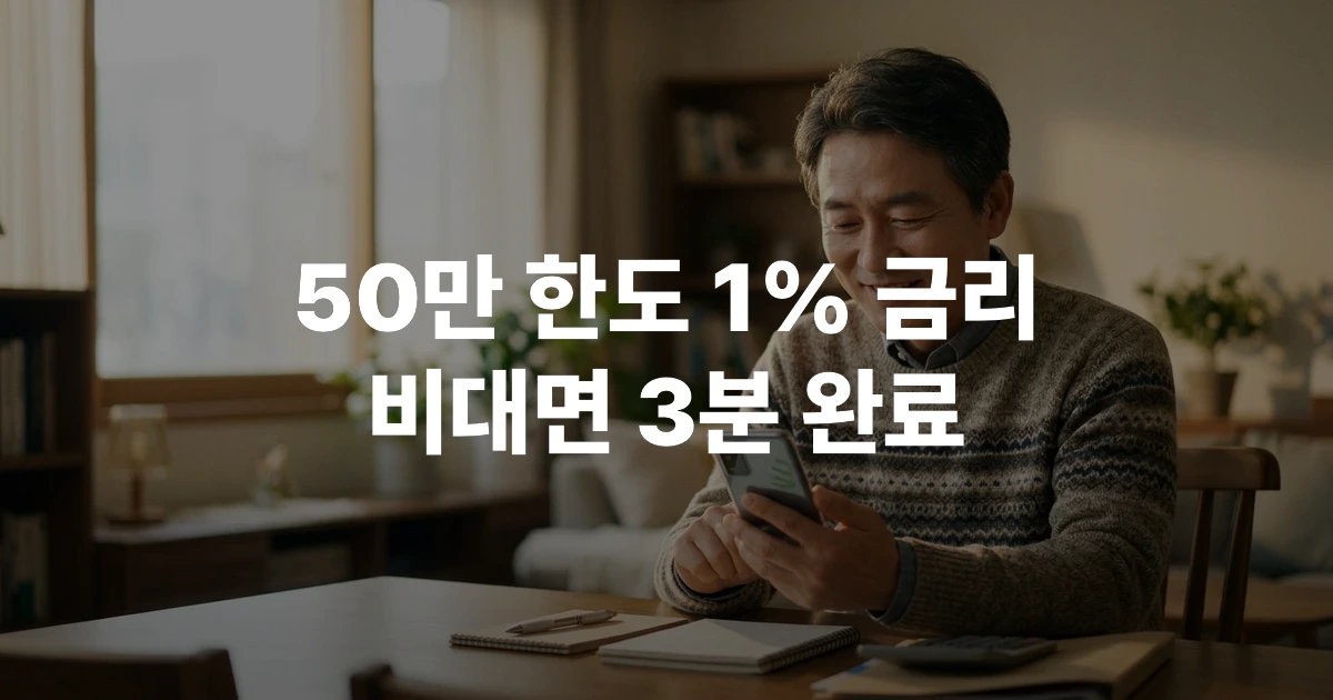 하나은행 연금생활비대출을 스마트폰 앱으로 신청하는 50대 남성