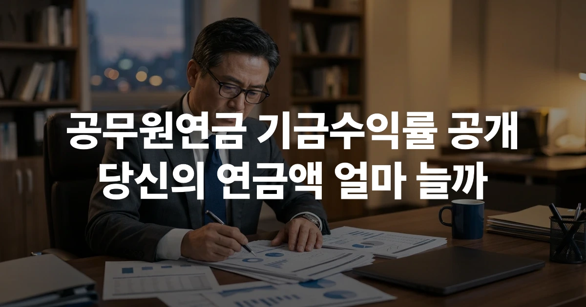2026년 공무원연금 기금운용 수익률을 확인하는 50대 공무원 남성