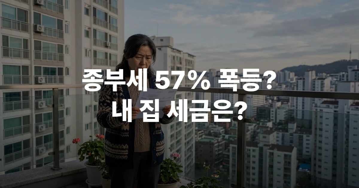 2026년 부동산 보유세 고지서를 받고 걱정하는 한국 중년 남성
