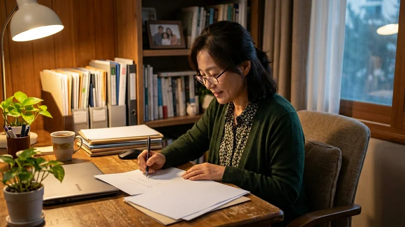 여주시 주민센터에서 고유가 피해지원금 신청 서류를 작성하는 60대 여성
