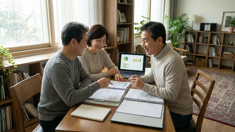 증권사별 ISA 연금전환 이벤트 혜택을 비교하는 한국 중장년 부부