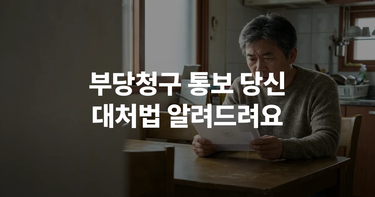 건강보험 환수 통보서를 받고 놀란 표정의 중년 한국인 남성
