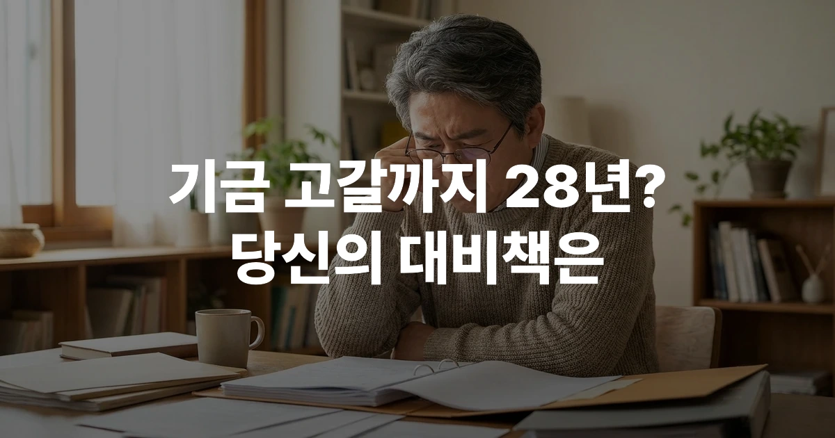 국민연금 구조조정 내용을 꼼꼼히 살펴보는 50대 남성의 모습
