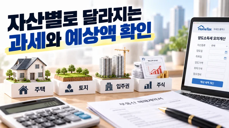 자산별로 달라지는 과세와 예상액 확인