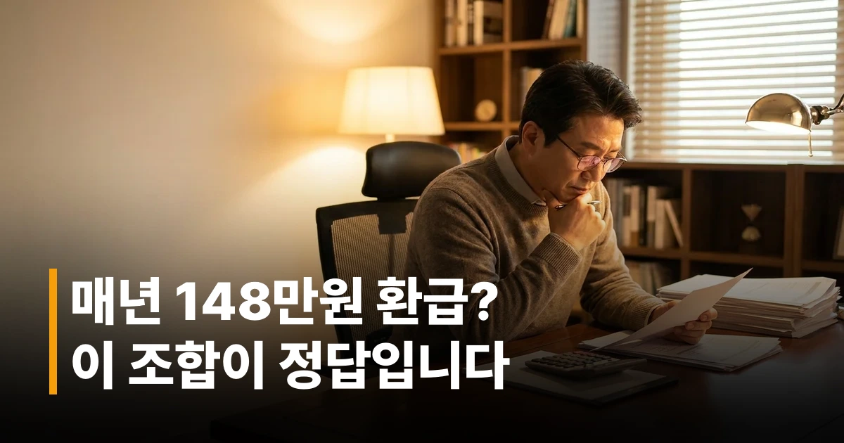 2026년 연금저축 세액공제 한도 정리표를 검토하는 50대 직장인