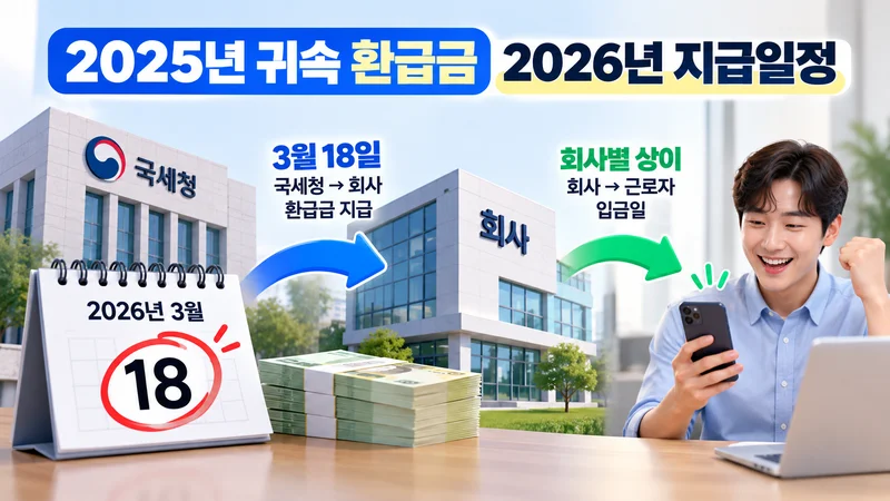 미리 낸 세금과 최종 결정세액의 차이를 비교해 환급금이 결정되는 과정을 보여주는 이미지