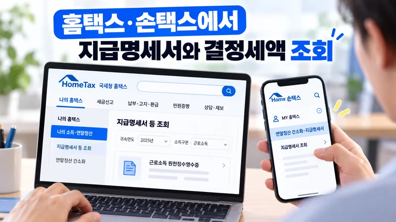 국세청에서 회사, 근로자로 이어지는 연말정산 환급금 지급 절차와 급여 입금 방식을 보여주는 이미지