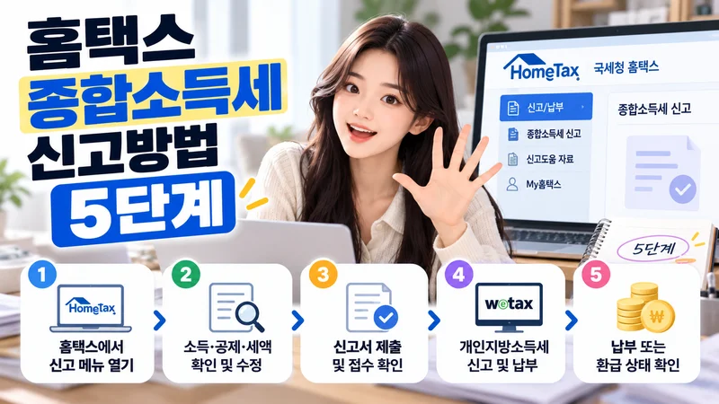 홈택스 종합소득세 신고방법 5단계