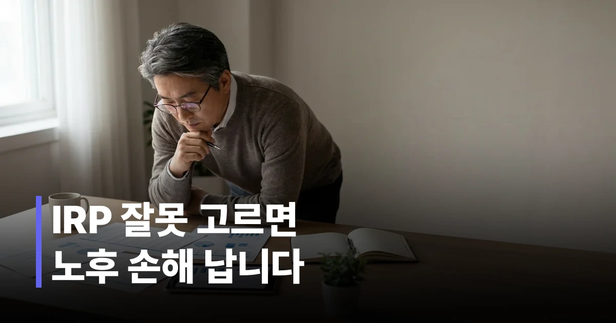 50대 직장인이 스마트폰으로 IRP 퇴직연금 계좌를 개설하는 모습