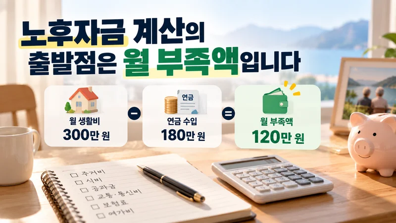 노후자금 계산의 출발점은 월 부족액입니다
