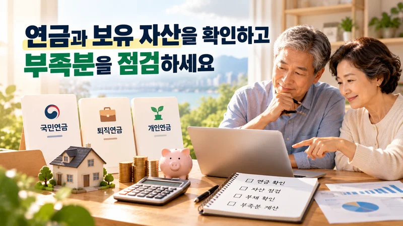 연금과 보유 자산을 확인하고 부족분을 점검하세요
