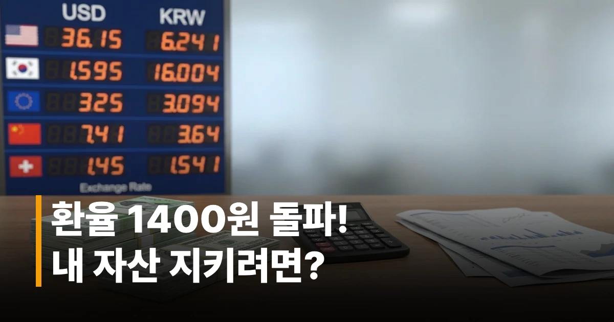 2026 미중 무역갈등으로 급등한 원달러 환율 전광판과 달러·원화 지폐 자료 이미지