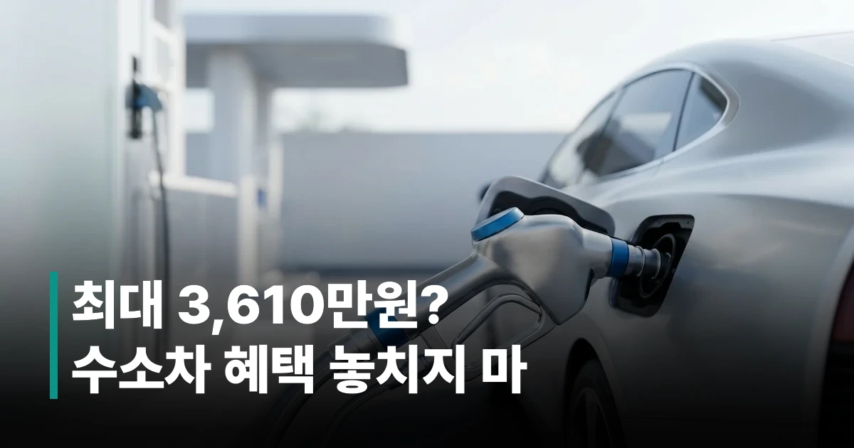 2026 수소승용차 보조금 신청 안내 문서와 수소 충전소 전경