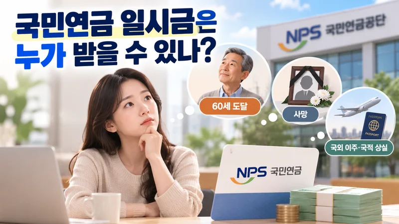 국민연금 일시금은 누가 받을 수 있나