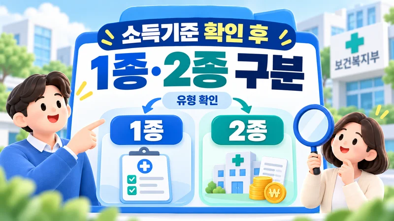 소득기준 확인 다음에 1종·2종을 구분합니다