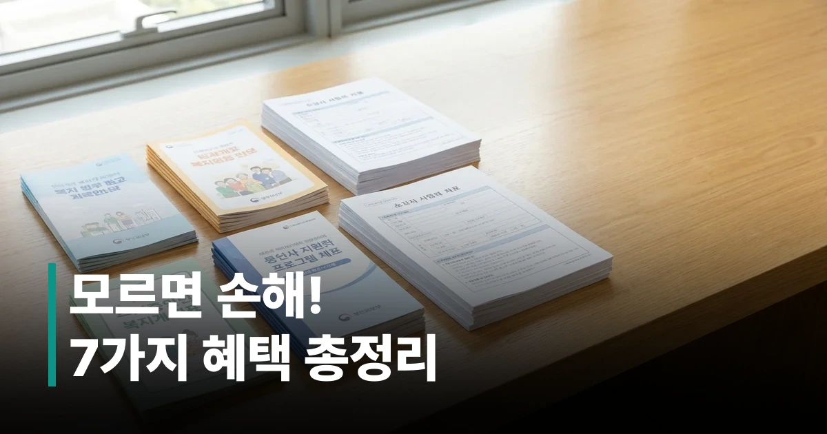 2026년 차상위계층 소득 기준표와 복지 지원 안내 서류가 정리된 주민센터 상담 창구