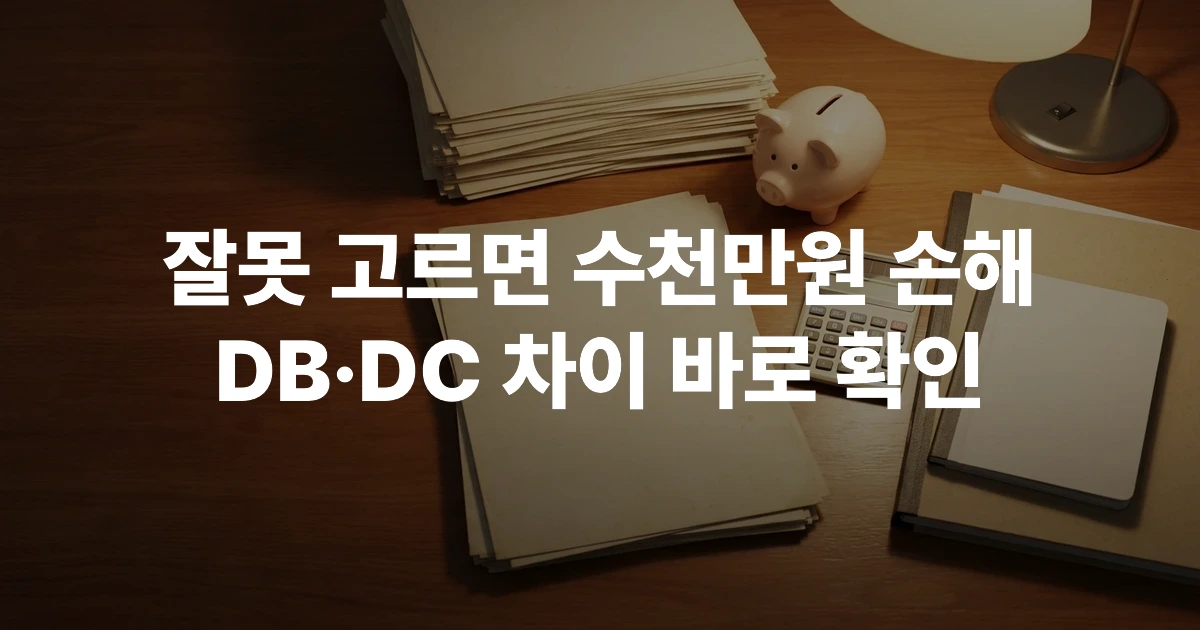 퇴직연금 DB형 DC형 차이 비교 - 확정급여형과 확정기여형 수령액 계산 도표