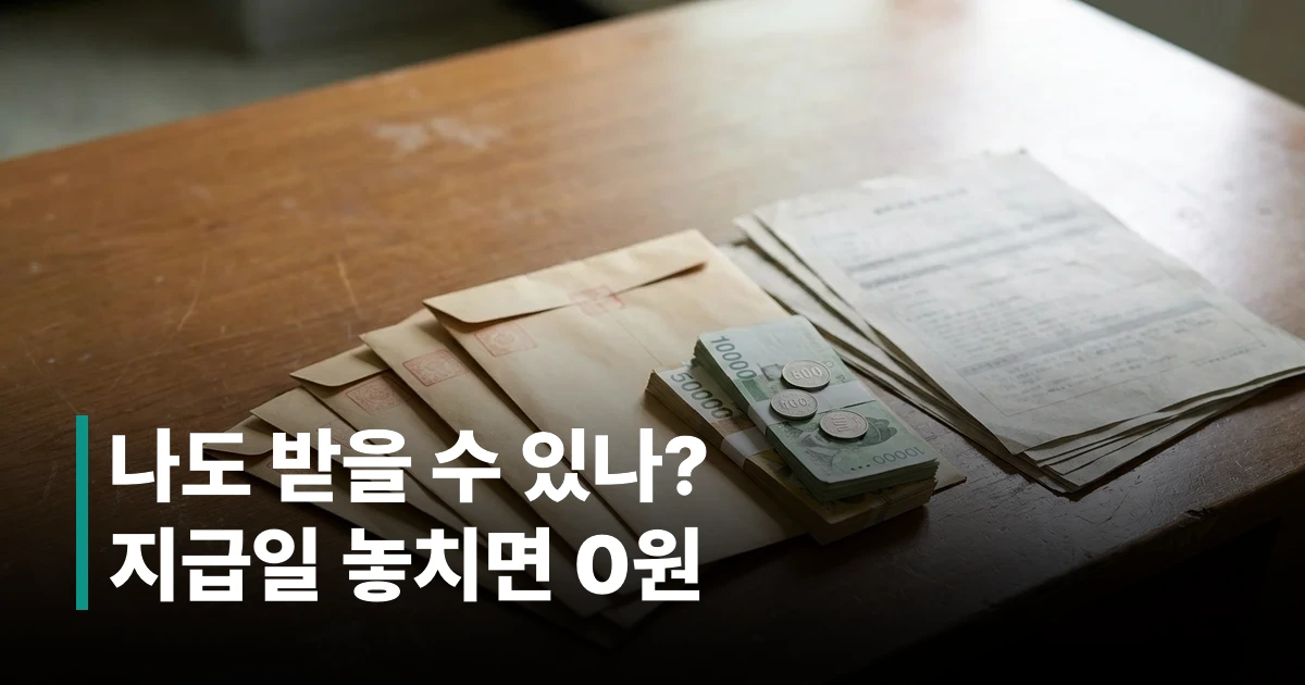 민생안정지원금 신청 안내 공문서와 지원금 지급 기준표