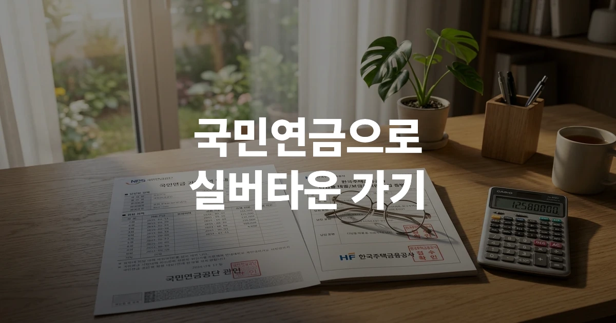 주택금융공사법 개정안 문서와 국민연금 고지서가 놓인 책상의 모습