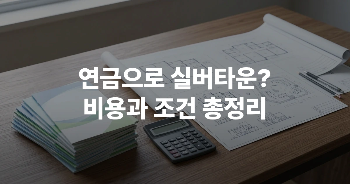국민연금 연계 실버타운 및 노인주택 조감도와 노후 설계 브로셔