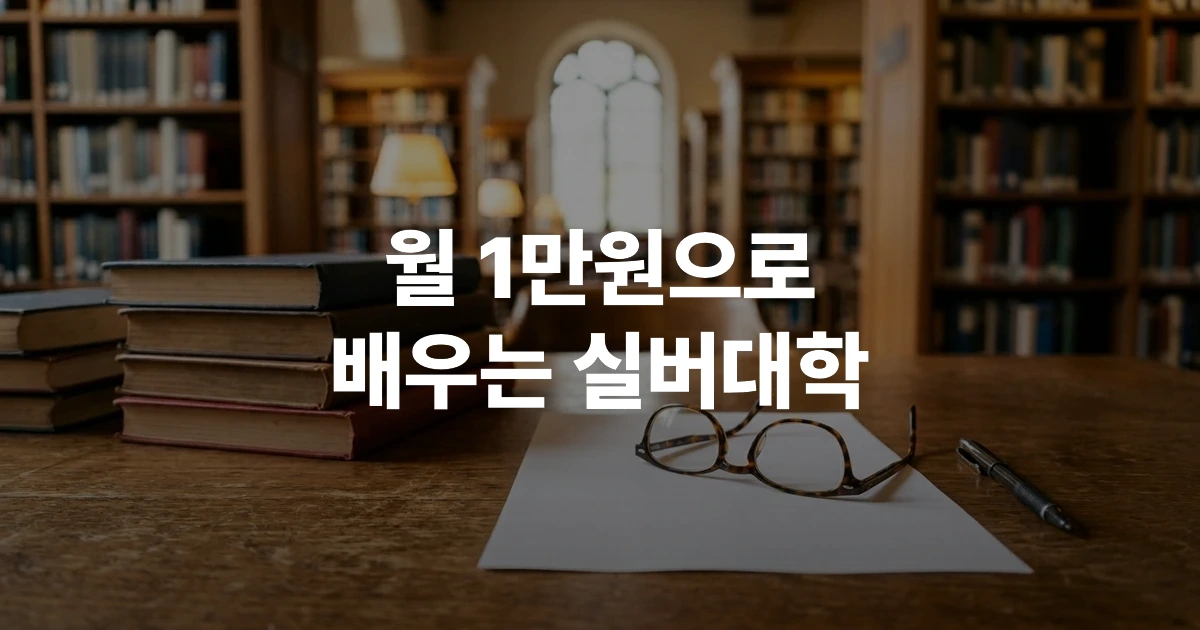 노인 실버대학 강의실 전경 일러스트