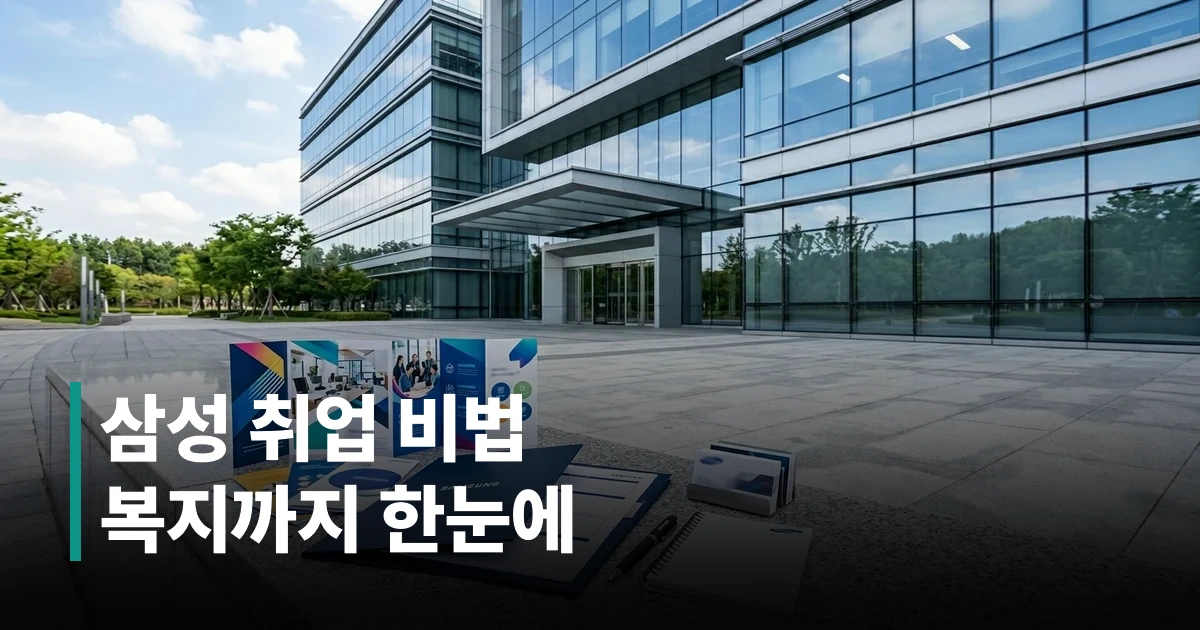 삼성그룹 채용 포털 화면과 이력서·지원서류가 놓인 데스크