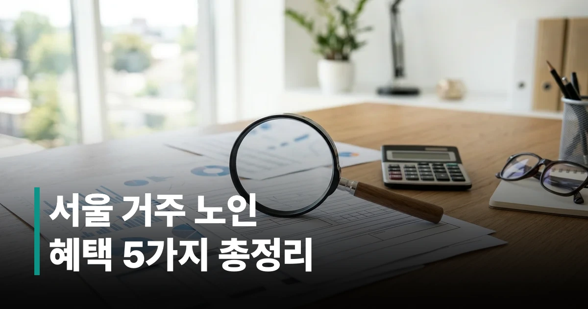 서울 노인 복지 지원금 종류와 안내 책자가 놓인 밝은 갈색 테이블