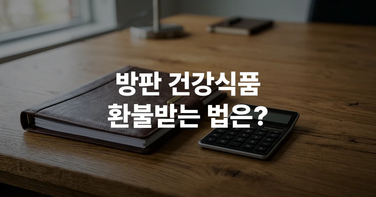 책상 위에 놓인 청약철회 서류와 계산기 이미지