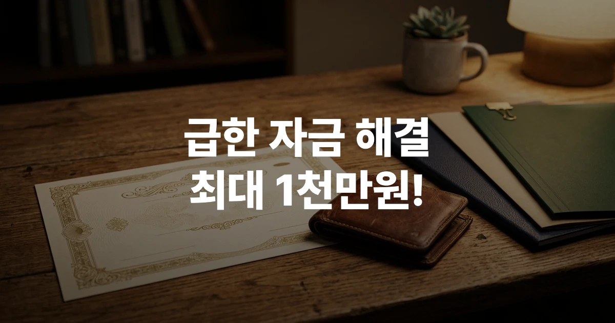 국민연금 담보 대출 신청 안내 서류와 지갑 이미지