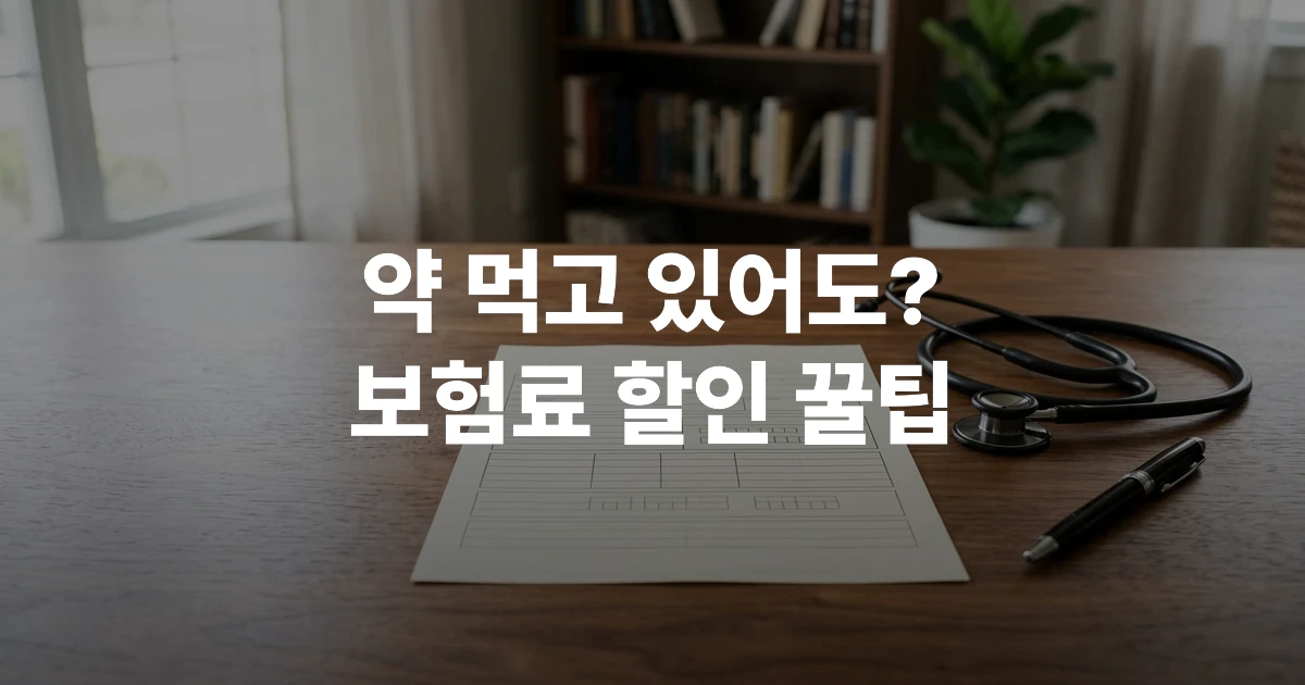 유병자보험 가입조건 서류와 청진기가 놓인 책상