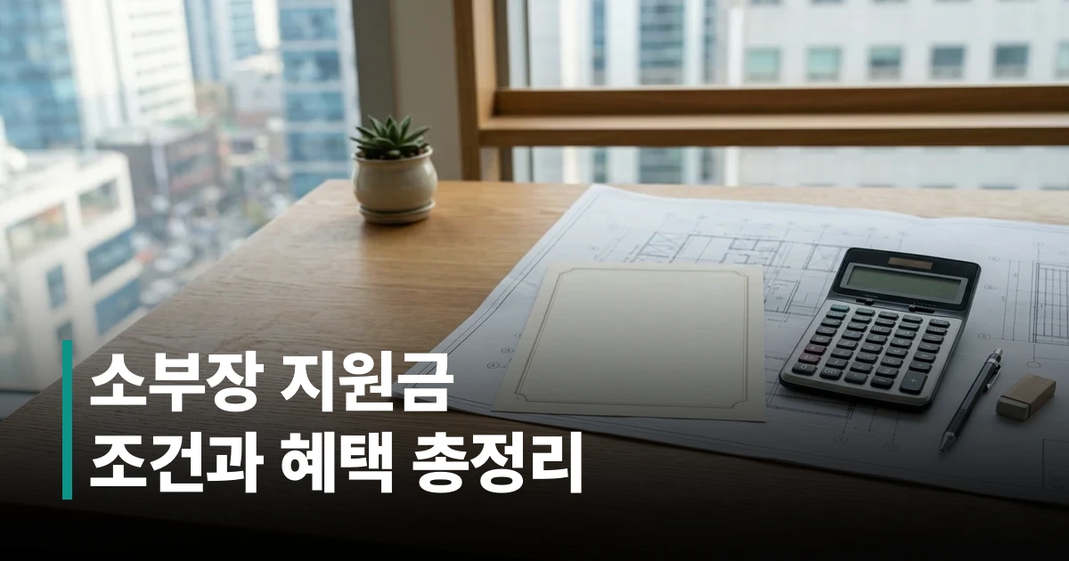 소부장 전문기업 확인 및 정부 지원금 안내 책자와 계산기