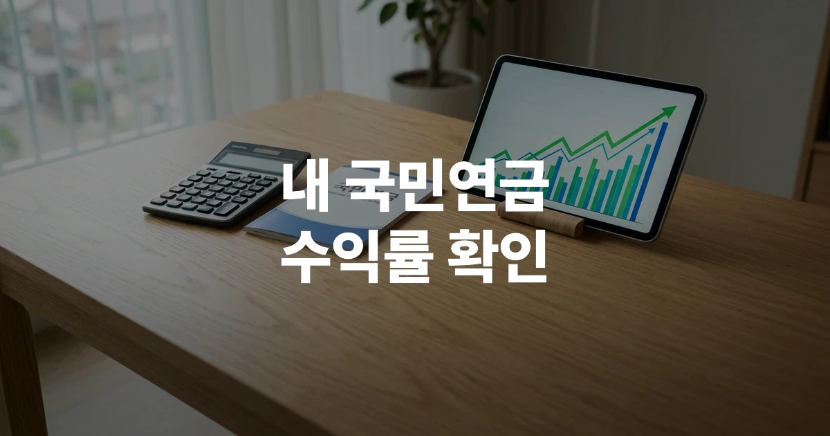국민연금 고지서와 태블릿 화면의 금융 그래프가 놓인 책상 이미지